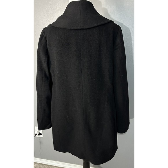 Liz Claiborne Coat Black Wool Blend Button Up Collar Pocket Jacket Women's Sz 14 - Picture 3 of 6